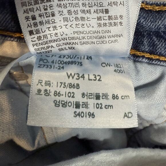 Levi's 502 Jeans Men 34x32 Blue Denim Stretch Pockets Mid-Rise Taper Fit Zip Fly - Picture 12 of 14